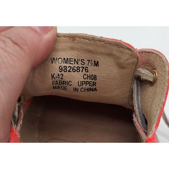 Sperry Top-Sider J.Crew Coral Canvas Boat Shoes Women's Size 7 - Picture 9 of 10